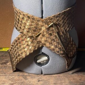 Brazilian Leather Belt Gold